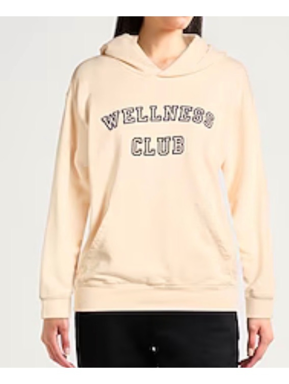 Sporty & Rich Wellness Club Hoodie in Light Beige XS 100% cotton made in USA